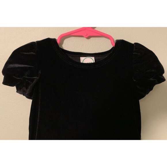 Circo Black Dress Girls 18 mo Black Velour Short Sleeve Red Bow Party Holiday - Picture 6 of 7